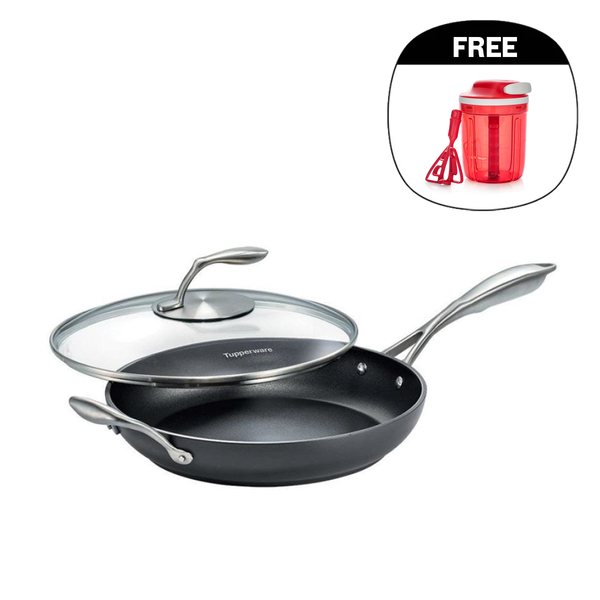 Black Series Fry Pan with Glass Lid 28cm